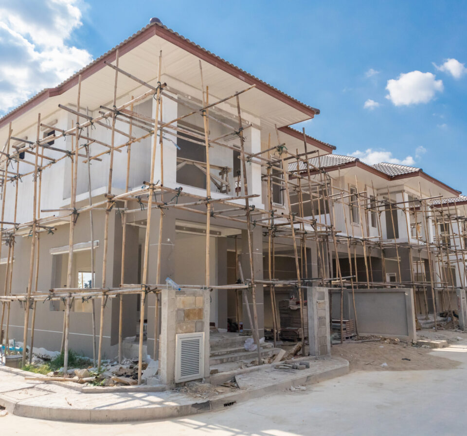 construction residential new house in progress at building site housing estate development